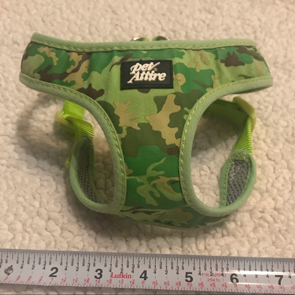 PetAttire Dog Harness XS lime camo harness